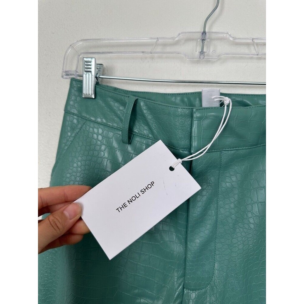 The Noli Shop Croc Pants Dark Sage Green Blue Festival Bohemian Women's 4 NEW - Picture 6 of 11